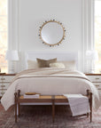 Tristan 3-Drawer Side Table, Sand White, Sesame Finish Oak Veneer