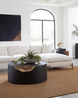 Cornered Coffee Table Natural, Iron, Round - Maison Vogue