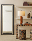 Deanna Ivory Raffia Rectangular Floor Mirror