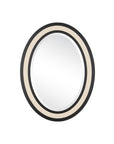 Deanna Ivory Raffia Oval Mirror