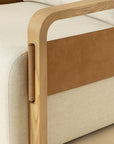 Otso Swivel Lounge Chair-Geralt Linen / Nubuck Tan