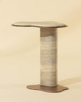 Isola End Table - Travertine Look