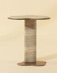 Isola End Table - Travertine Look