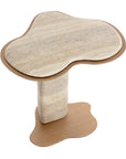 Isola End Table - Travertine Look