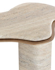 Isola End Table - Travertine Look