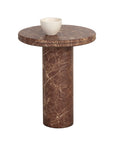 Bastion End Table - Marble Look-Mocha Marble Look