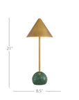 Journey Green & Brass Cordless Table Lamp
