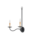 Saxon Double-Light Black Wall Sconce