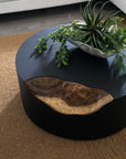 Cornered Coffee Table Natural, Iron, Round - Maison Vogue