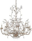 Crystal Bud Large Silver Chandelier - Maison Vogue