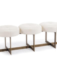 White Leather Button Bench