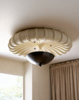 Camella Flush Mount-English Bronze Steel, Ivory Ricestone