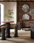Iron Frame Bar Table, Chamcha Wood, Natural