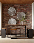 Iron Frame Bar Table, Chamcha Wood, Natural