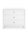 Bryant Linen 3-Drawer Side Table, Chiffon White