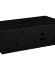 Teak Slice Coffee Table, Rectangle, Black - Maison Vogue