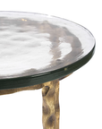 Kyra Accent Table, Antique Brass