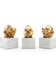 Mouse Statue Set of 3, Gold Leaf