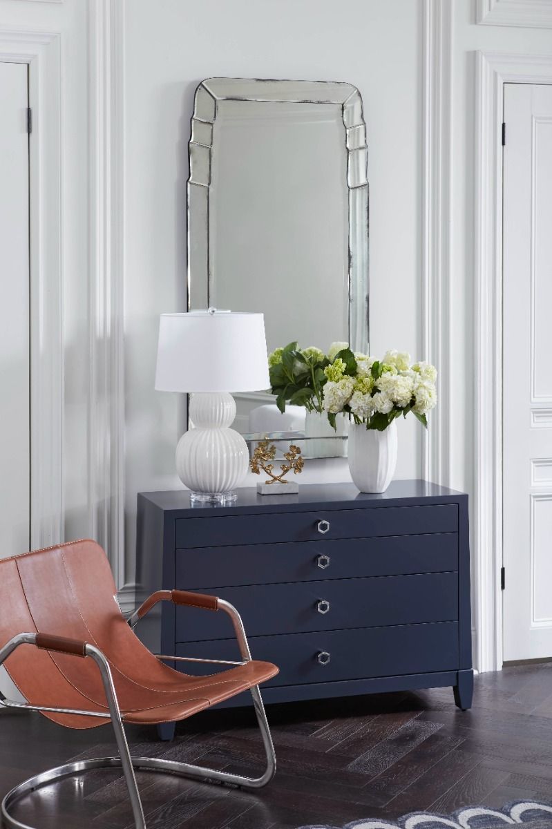Madison Large 4-Drawer, Navy Blue Lacquer Maison Vogue Madison Large 4-Drawer, Navy Blue Lacquer Maison Vogue