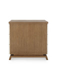 Tristan 3-Drawer Side Table, Sand White, Sesame Finish Oak Veneer
