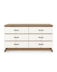 Tristan 6-Drawer. Sand White, Sesame Finish Oak Veneer