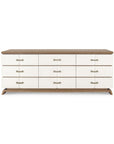 Tristan Extra Wide Large 9-Drawer, Sand White, Sesame Finish Oak Veneer