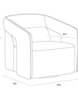 Kendrick Swivel Lounge Chair - Abbington Black - Maison Vogue