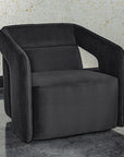 Kendrick Swivel Lounge Chair - Abbington Black - Maison Vogue