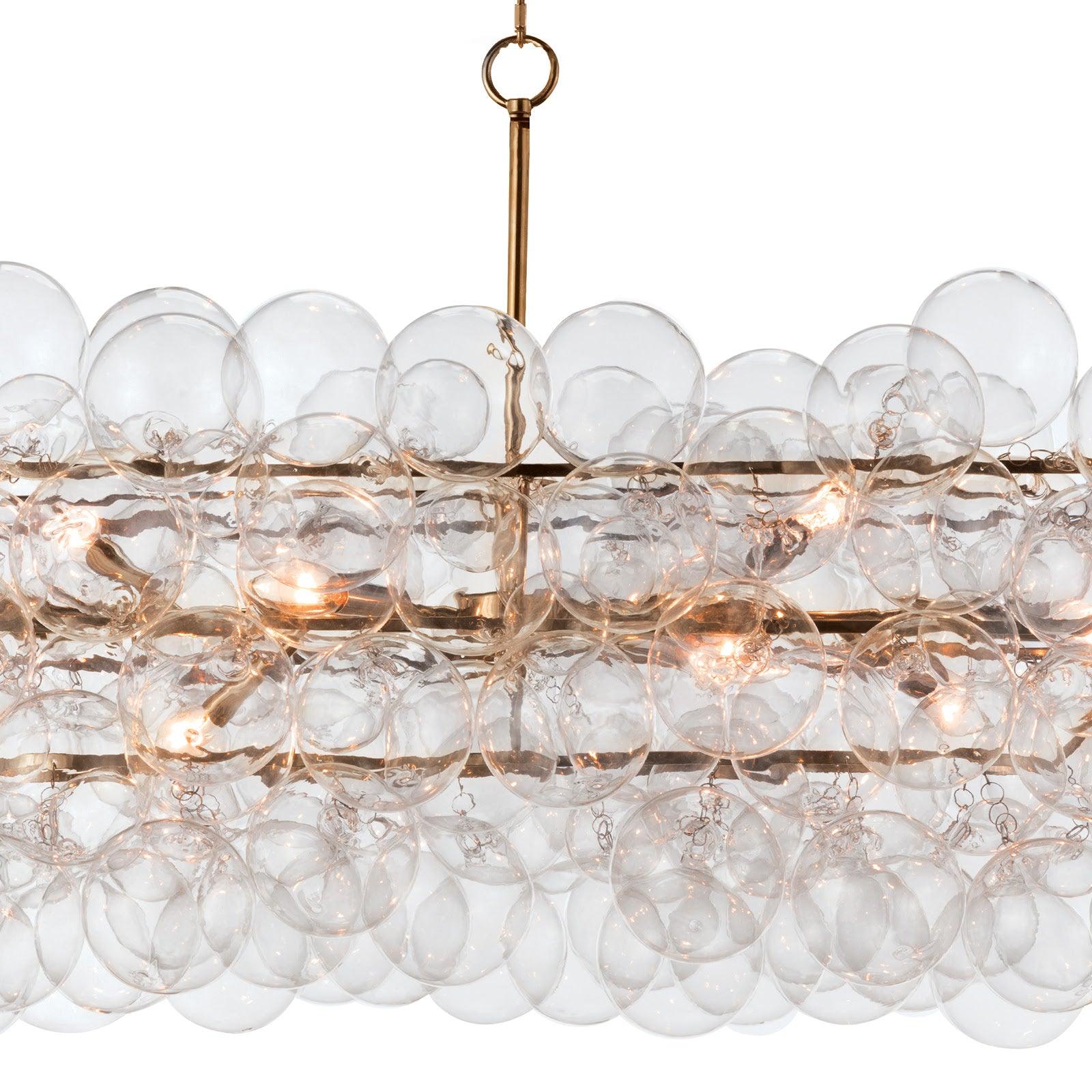 Bubbles Chandelier (Clear) Natural Brass