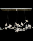 Churippu Magnolia & Tulip Glass Oblong Thirteen-Light Chandelier - Maison Vogue