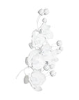 Orchid Sprig Medium White Wall Art - Maison Vogue