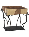 Atlas Side Table Chamcha Wood/Metal, Natural - Maison Vogue
