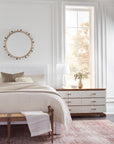 Tristan 6-Drawer. Sand White, Sesame Finish Oak Veneer