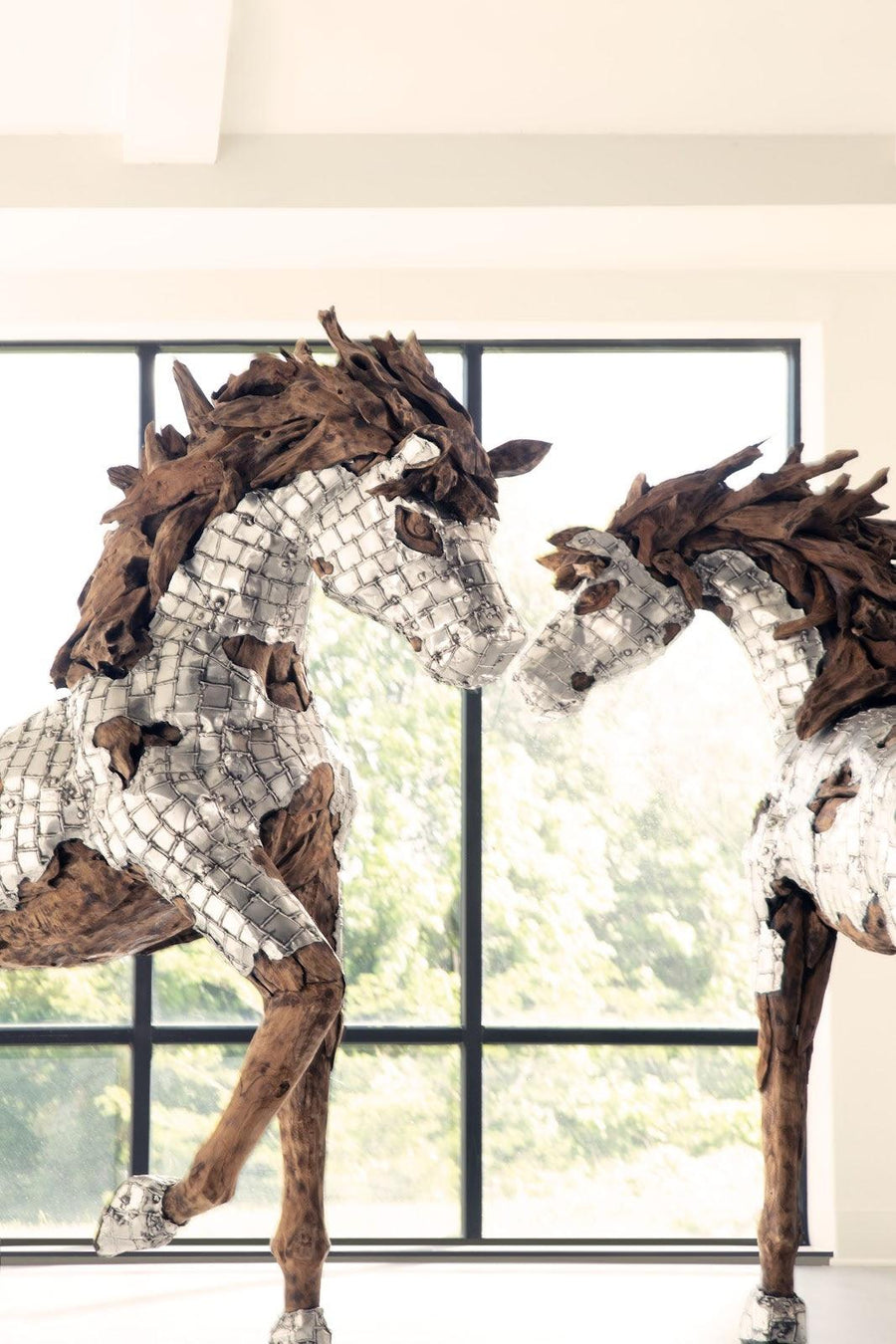 Mustang Horse Armored Sculpture Standing - Maison Vogue