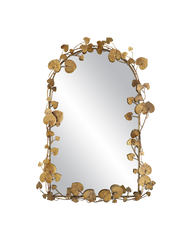 Vinna Arch Brass Leaves Mirror
