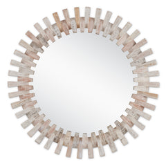 Diza Round Whitewash Mirror