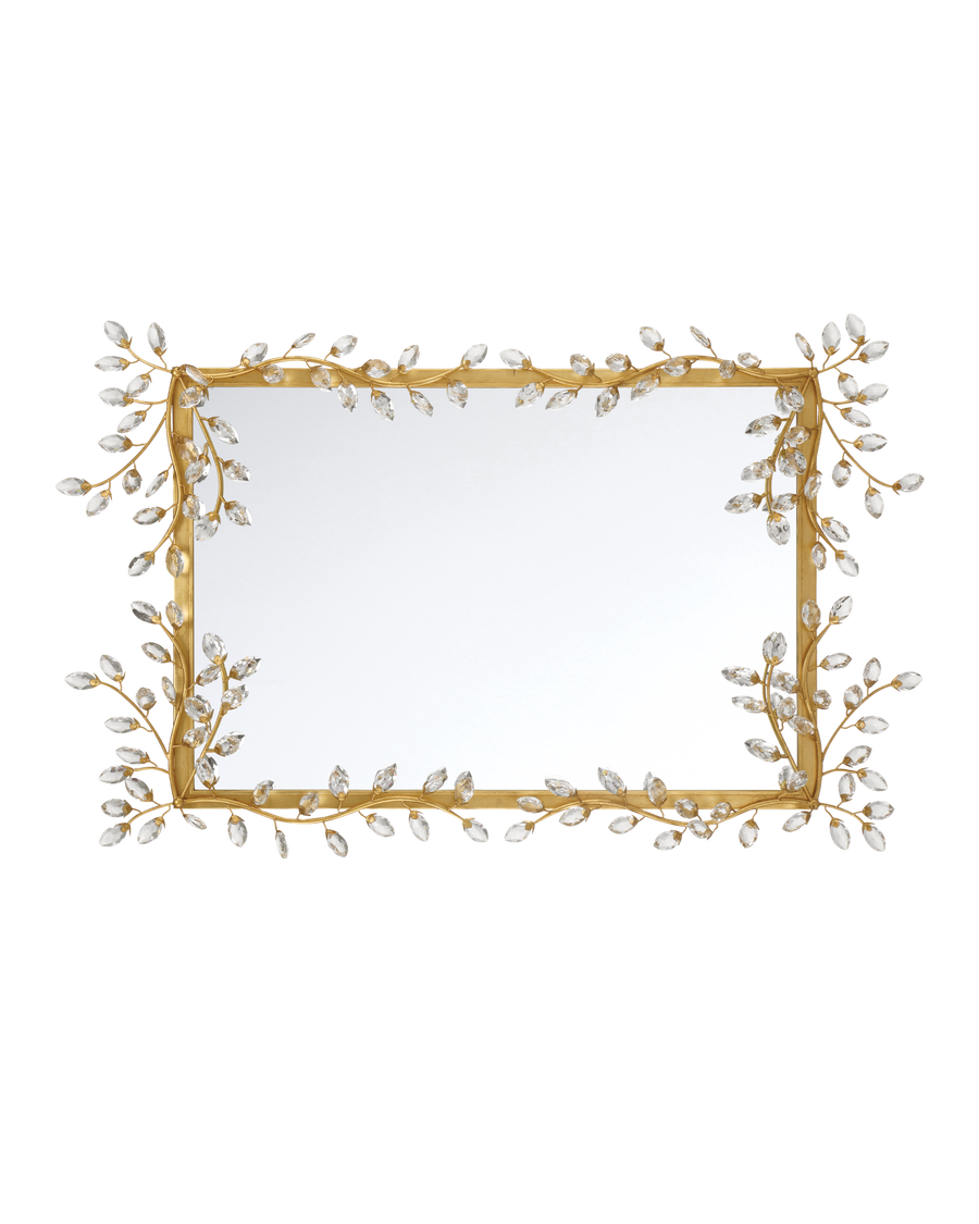 Forget-Me-Not Gold Rectangular Mirror