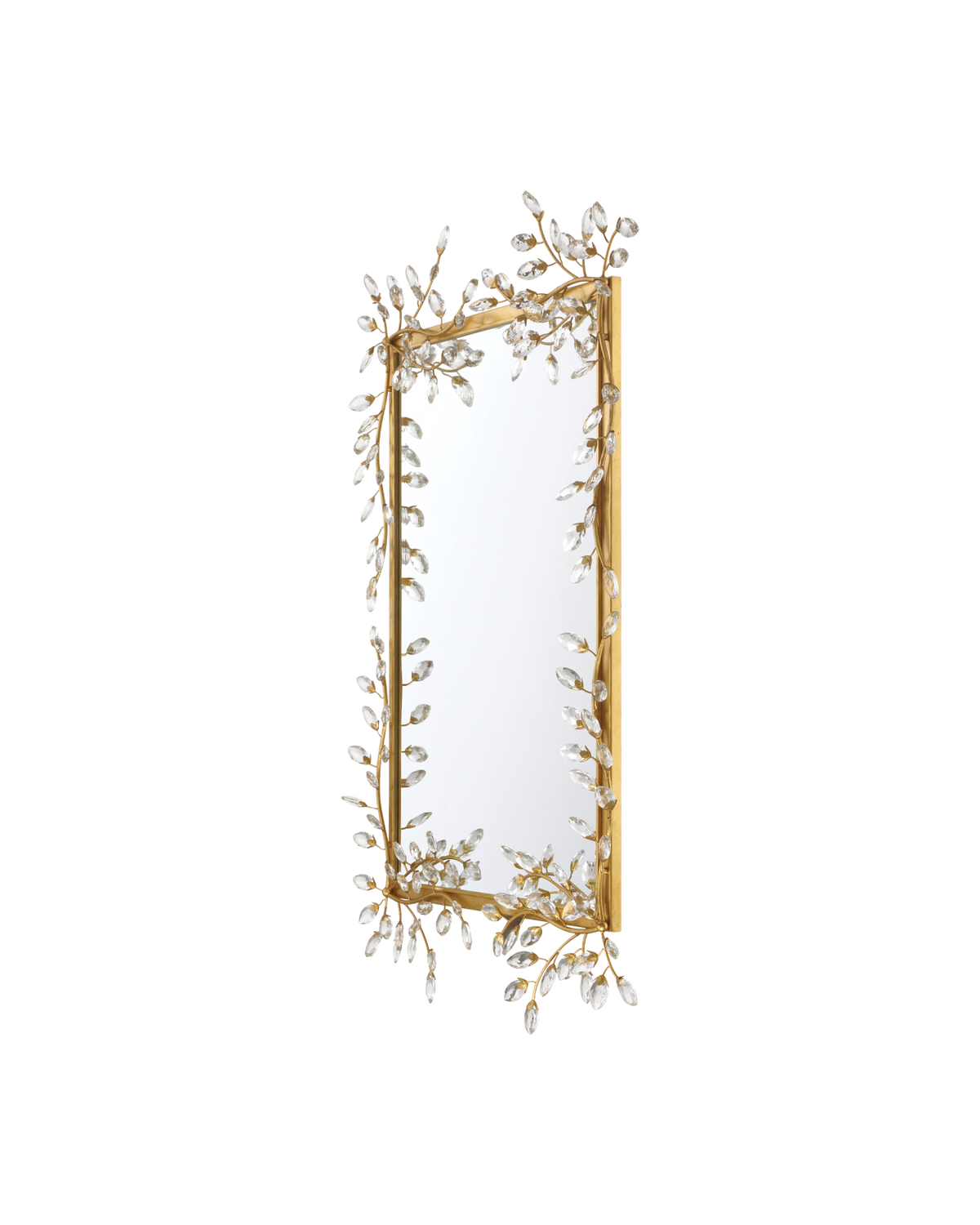 Forget-Me-Not Gold Rectangular Mirror