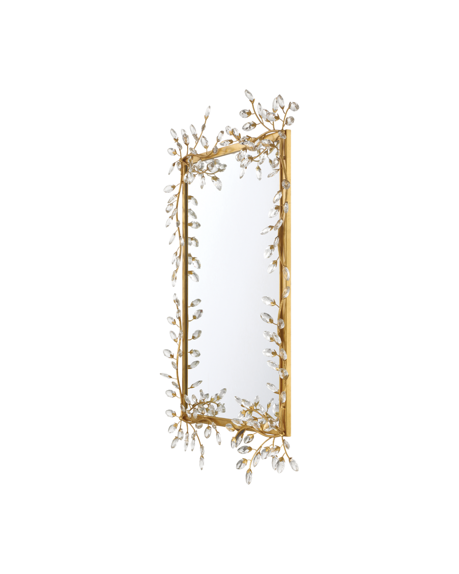 Forget-Me-Not Gold Rectangular Mirror