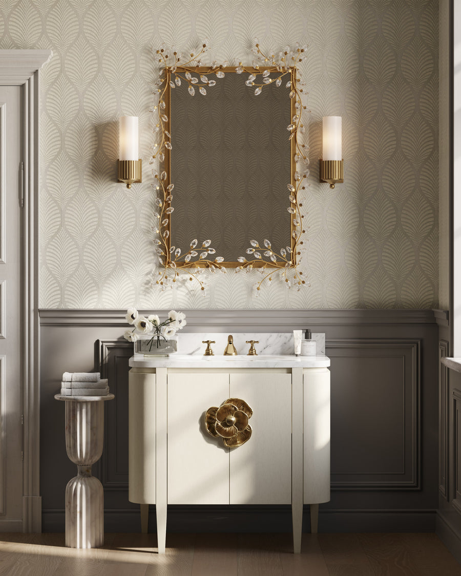 Forget-Me-Not Gold Rectangular Mirror