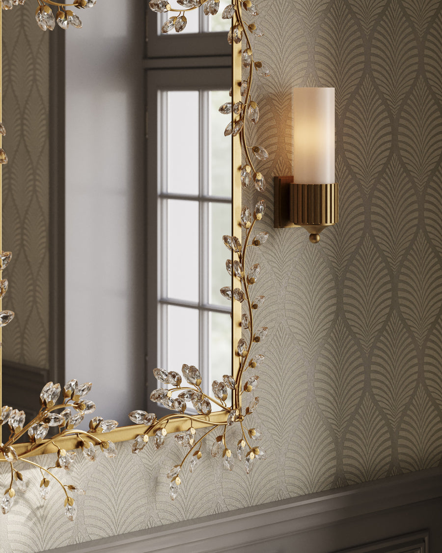 Forget-Me-Not Gold Rectangular Mirror