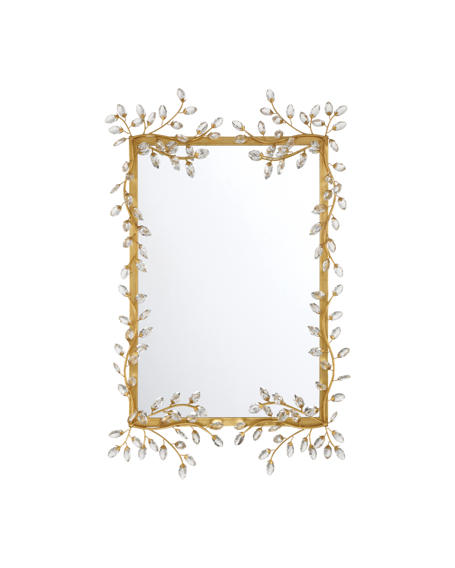 Forget-Me-Not Gold Rectangular Mirror