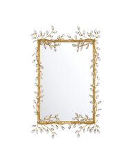 Forget-Me-Not Gold Rectangular Mirror