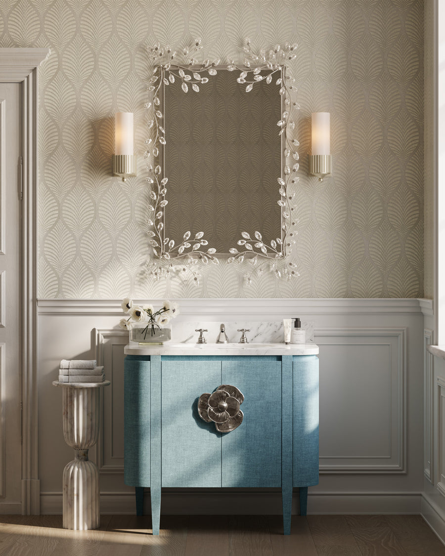 Forget-Me-Not Silver Rectangular Mirror