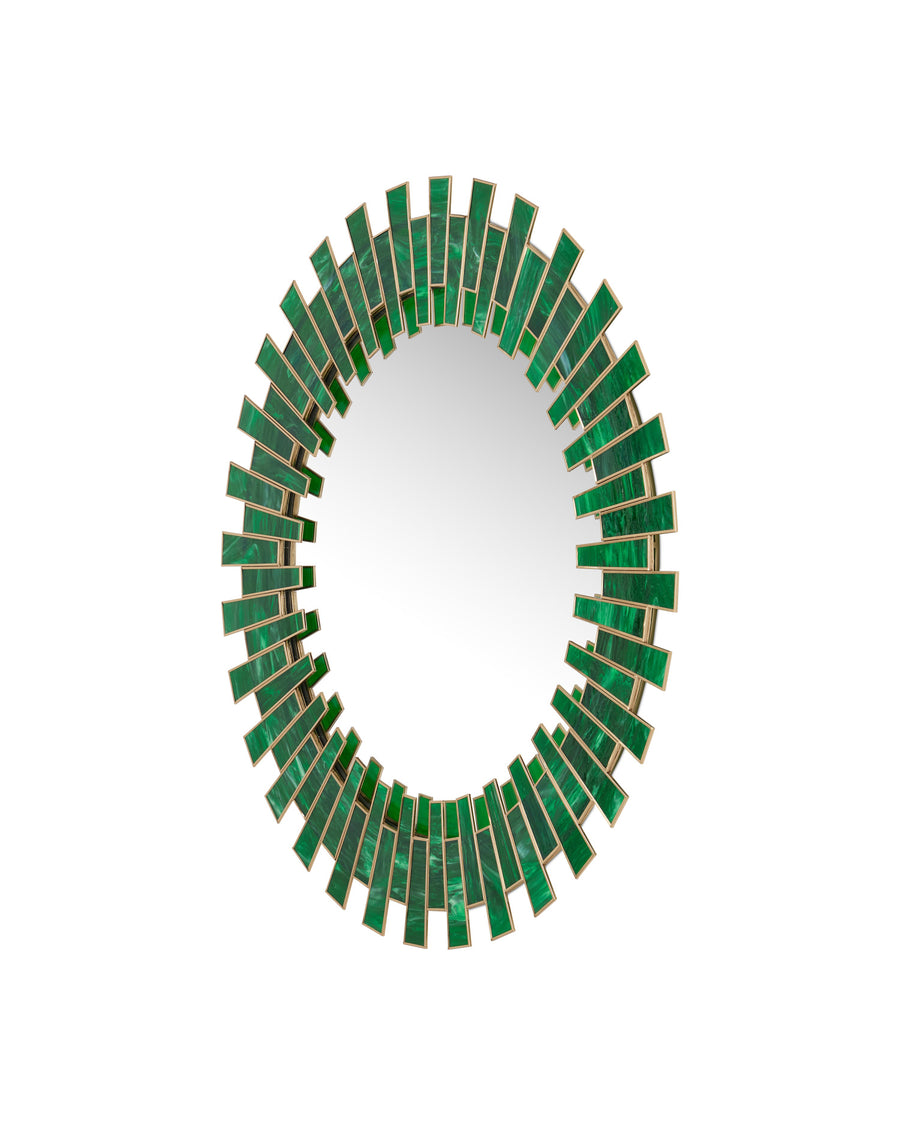Glasdele Emerald Round Mirror
