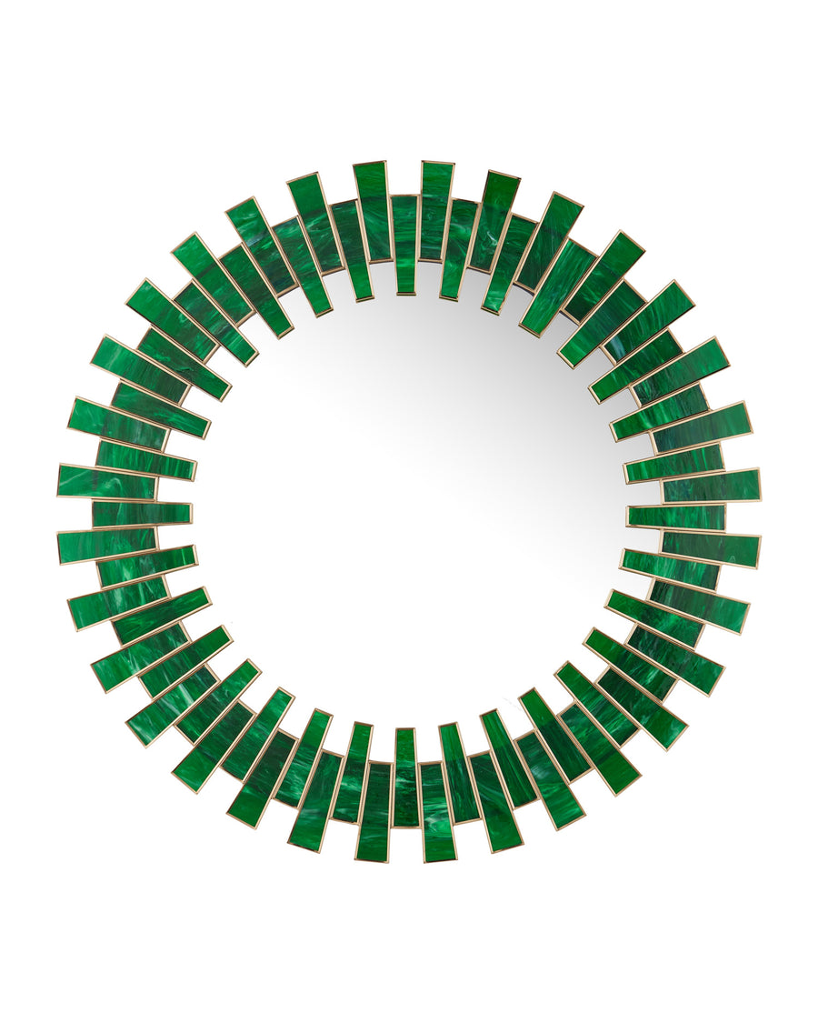 Glasdele Emerald Round Mirror