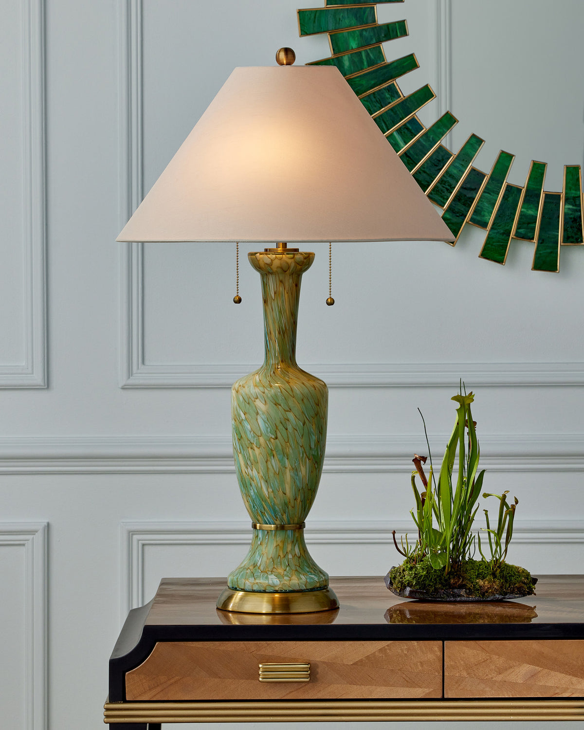 Glasdele Emerald Round Mirror