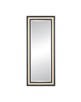 Deanna Ivory Raffia Rectangular Floor Mirror