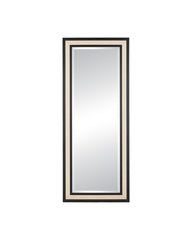 Deanna Ivory Raffia Rectangular Floor Mirror