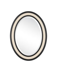 Deanna Ivory Raffia Oval Mirror